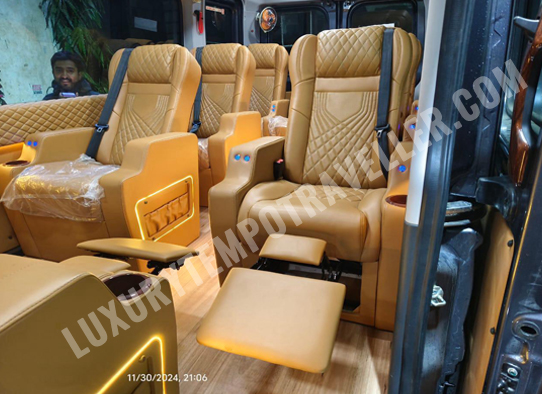 force urbania luxury van with 1x1 modified seats hire delhi