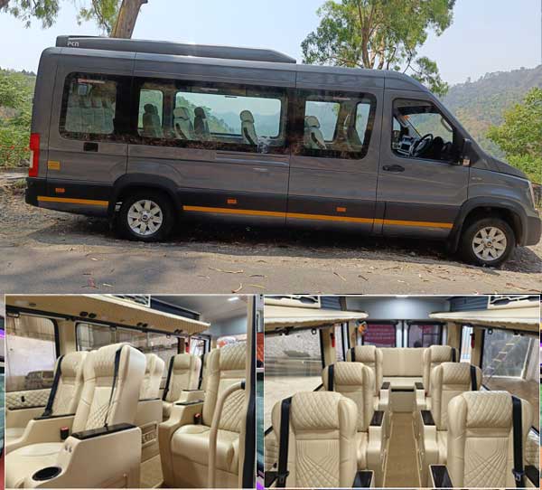 12 seater force urbania luxury van with 1x1 modified seats hire delhi