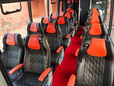 16 seater imported mini coach with toilet washroom on rent india