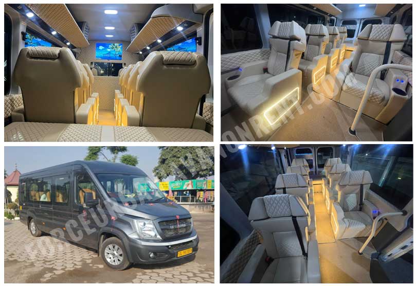 8 seater force urbania luxury van with 1x1 modified seats on rent in delhi