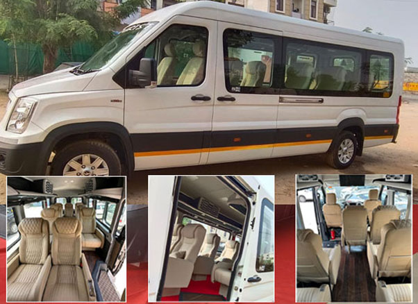 8 seater force urbania luxury van with 1x1 seats rent in delhi