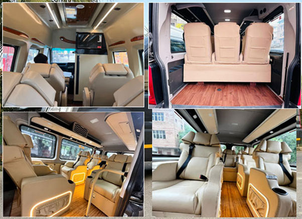 force urbania luxury van with 1x1 modified seats on rent delhi