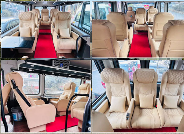 10 seater 1x1 modified seats force urbania luxury van on rent in delhi