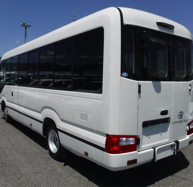 toyota coaster luxury coach hire in delhi