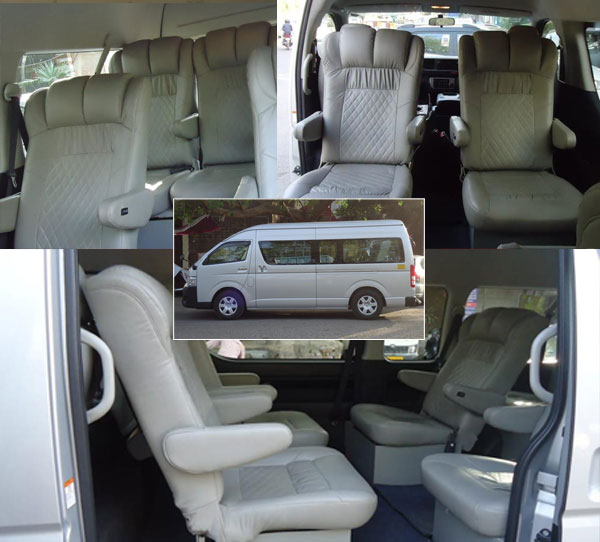 8 seater toyota hiace imported mini van hire delhi